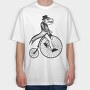 Old Trex on Bike, Tricou Oversize Barbati (Unisex)