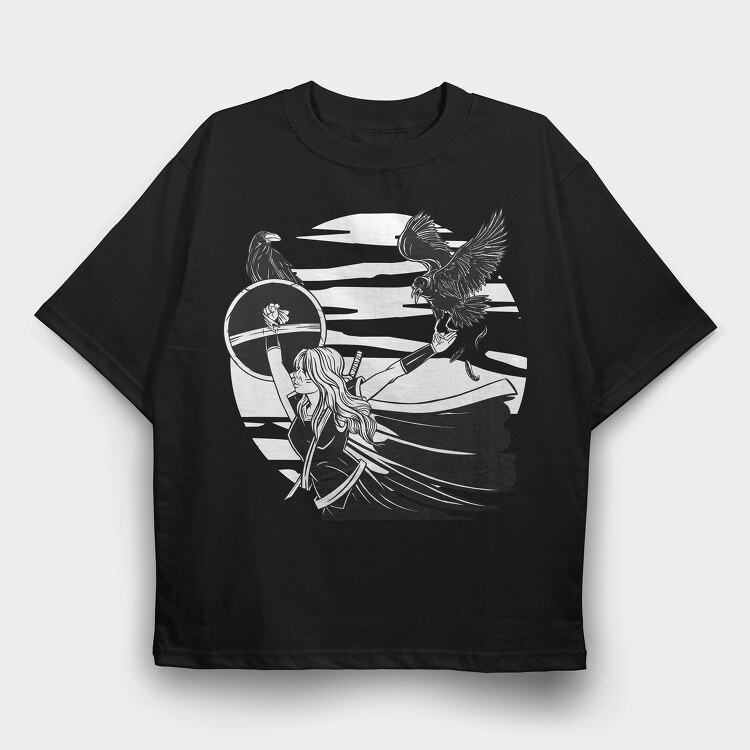 Viking Crows, Tricou Oversize Barbati (Unisex)