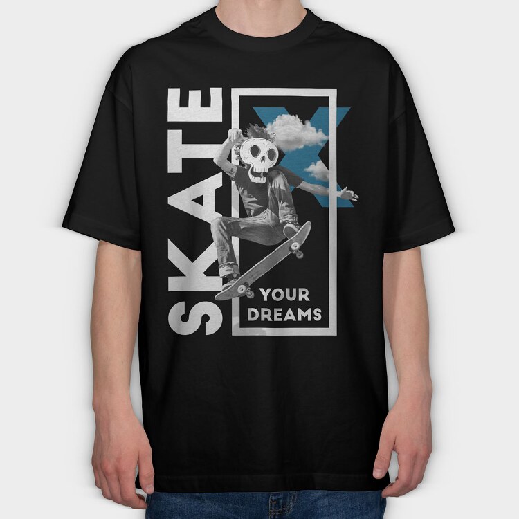 Skate Your Dreams, Tricou Oversize Barbati (Unisex)