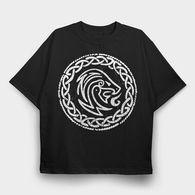 Viking Dragon Monochrome, Tricou Oversize Barbati (Unisex)