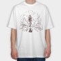 Bike Mountain Lineart, Tricou Oversize Barbati (Unisex)