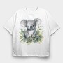 Koala Watercolor, Tricou Oversize Barbati (Unisex)