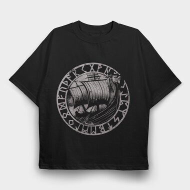 Viking Ship, Tricou Oversize Barbati (Unisex)