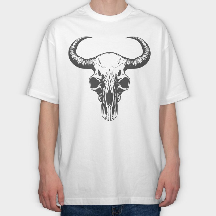 Cow Skull, Tricou Oversize Barbati (Unisex)
