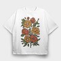 Orange Flowers, Tricou Oversize Barbati (Unisex)
