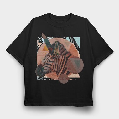 Geometric Zebra, Tricou Oversize Barbati (Unisex)