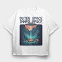 Outer Space Inner Peace Camping, Tricou Oversize Barbati (Unisex)