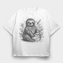 Birthday Sloth, Tricou Oversize Barbati (Unisex)