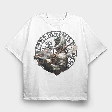 Viking Wolf, Tricou Oversize Barbati (Unisex)