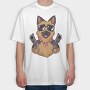 German Shepherd Guns, Tricou Oversize Barbati (Unisex)