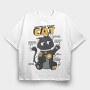 Black Cat Anatomy, Tricou Oversize Barbati (Unisex)