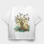 Owl Fox Tree, Tricou Oversize Barbati (Unisex)