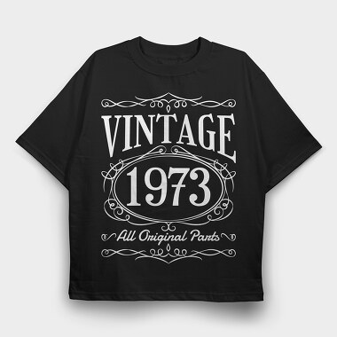 Vintage Birthday, Tricou Oversize Barbati (Unisex)