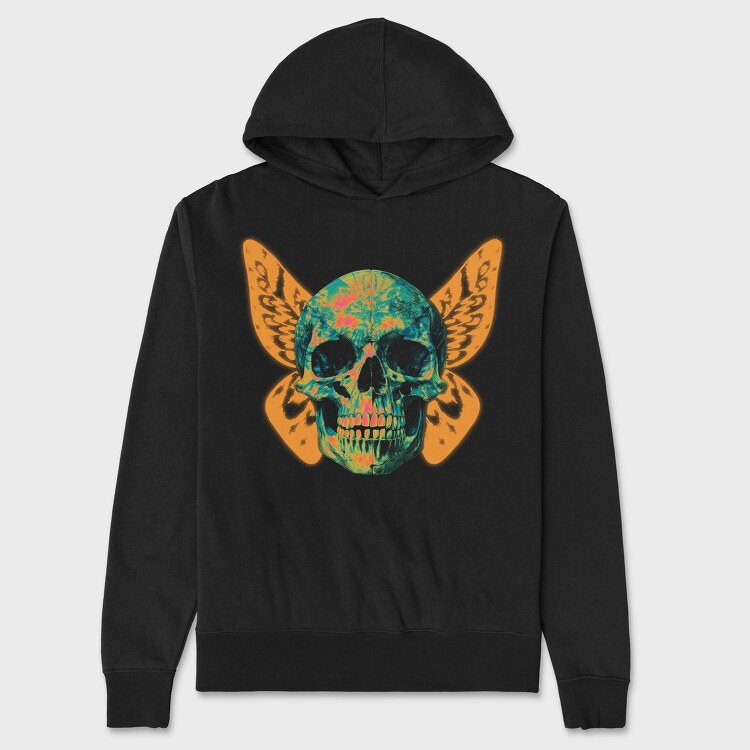 Butterfly Skull, Hanorac Oversize Barbati (Unisex)