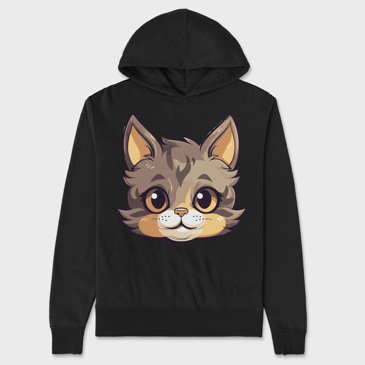 Funny Cat Cartoon, Hanorac Oversize Barbati (Unisex)