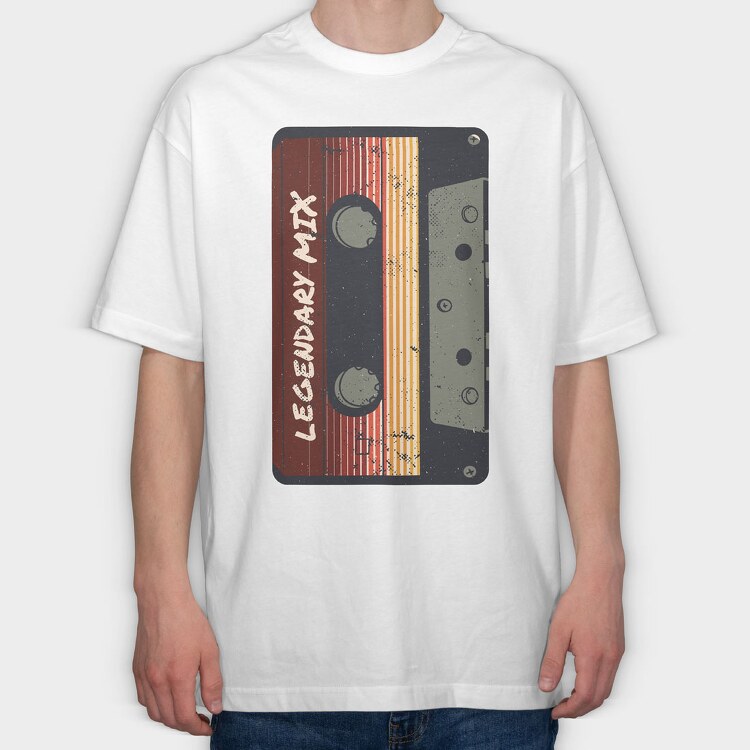 Vintage Cassette Legendary Mix, Tricou Oversize Barbati (Unisex)