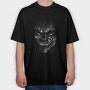Creepy Monochrome Skeleton, Tricou Oversize Barbati (Unisex)