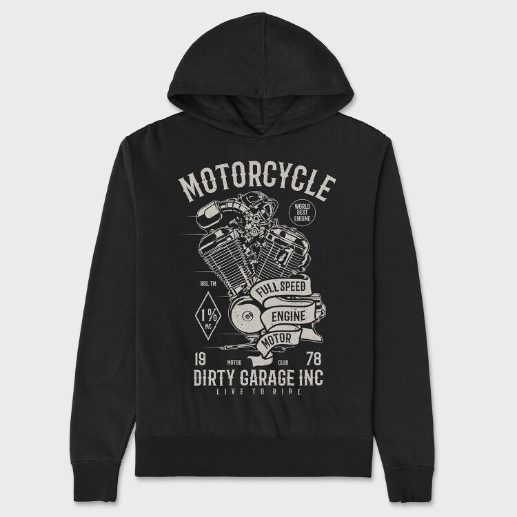 Motorcycle Full Speed Engine, Hanorac Oversize Barbati (Unisex)