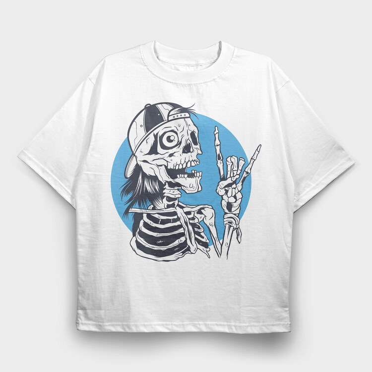 Skeleton Rock, Tricou Oversize Barbati (Unisex)