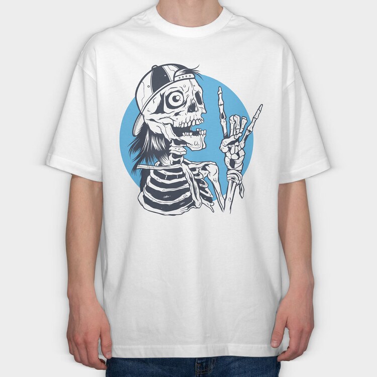 Skeleton Rock, Tricou Oversize Barbati (Unisex)