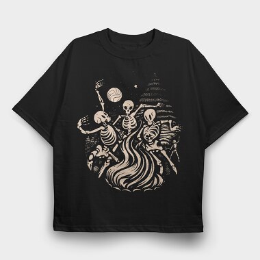 Skeletons Dancing Fire, Tricou Oversize Barbati (Unisex)
