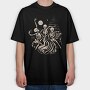 Skeletons Dancing Fire, Tricou Oversize Barbati (Unisex)