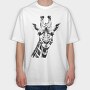 Giraffed Black and White, Tricou Oversize Barbati (Unisex)