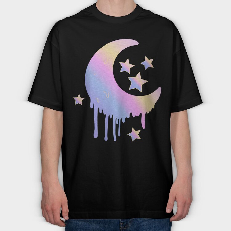 Pastel Moon, Tricou Oversize Barbati (Unisex)
