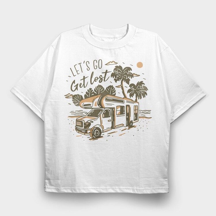 Lets Go Get Lost, Tricou Oversize Barbati (Unisex)