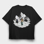Skiing Mountain Engineering, Tricou Oversize Barbati (Unisex)