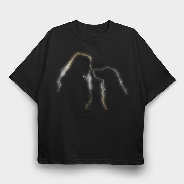 Girl and Golden Retriever, Tricou Oversize Barbati (Unisex)