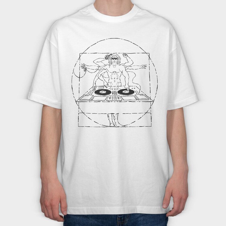 Vitruvian Dj, Tricou Oversize Barbati (Unisex)