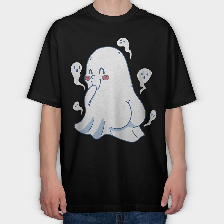 Cute Ghost, Tricou Oversize Barbati (Unisex)