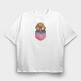 Vizsla Dog Pocket, Tricou Oversize Barbati (Unisex)