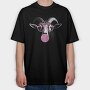 Goat Monochrome Bubblegum, Tricou Oversize Barbati (Unisex)