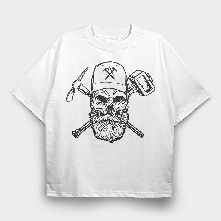 Skull Hammer, Tricou Oversize Barbati (Unisex)