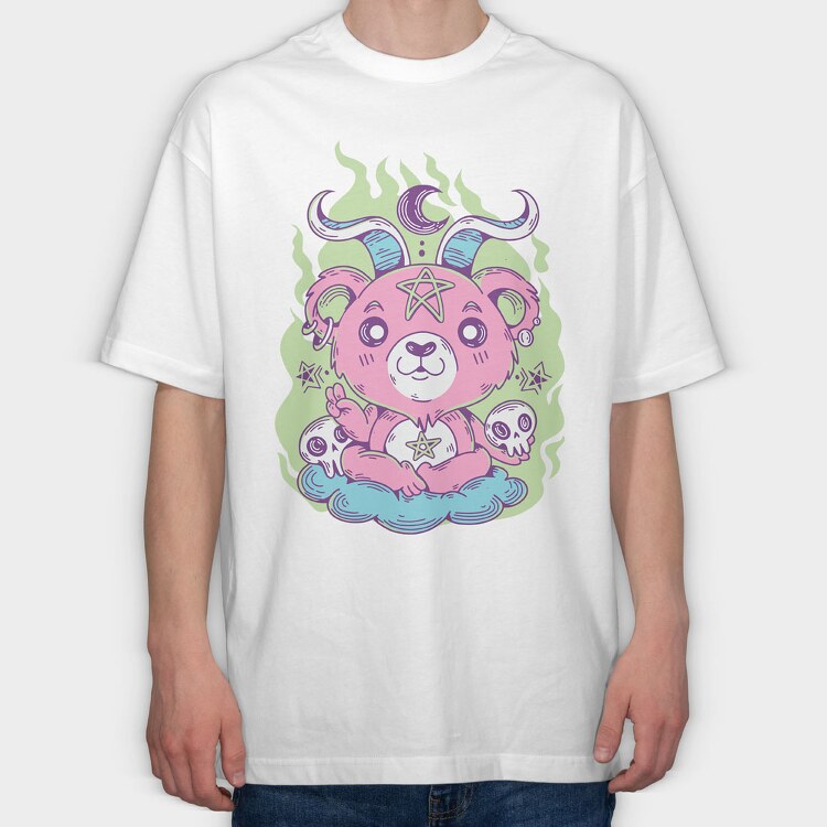 Cute Pastel Bear, Tricou Oversize Barbati (Unisex)