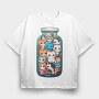 Bottle Cats, Tricou Oversize Barbati (Unisex)