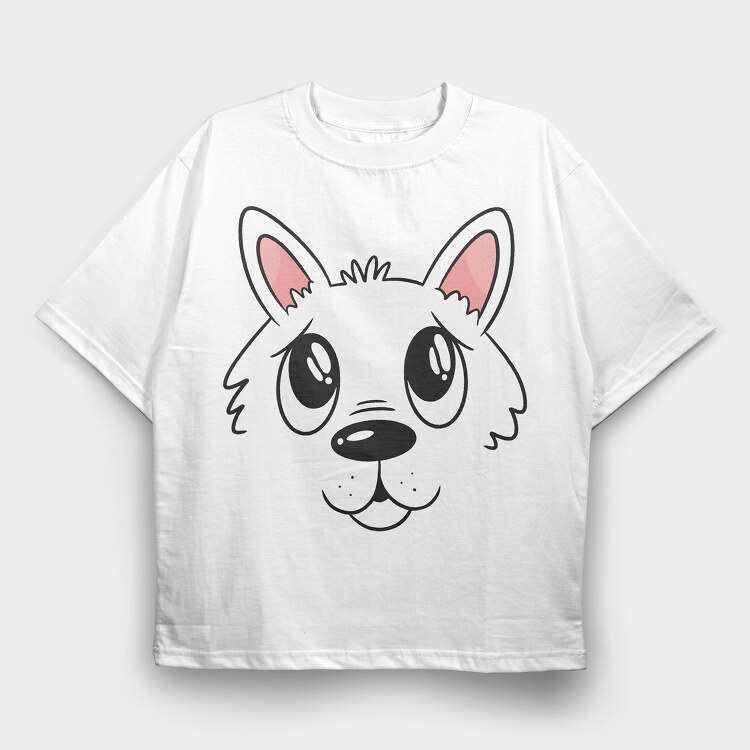 Cute Puppy Face, Tricou Oversize Barbati (Unisex)