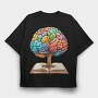 Brain Book, Tricou Oversize Barbati (Unisex)