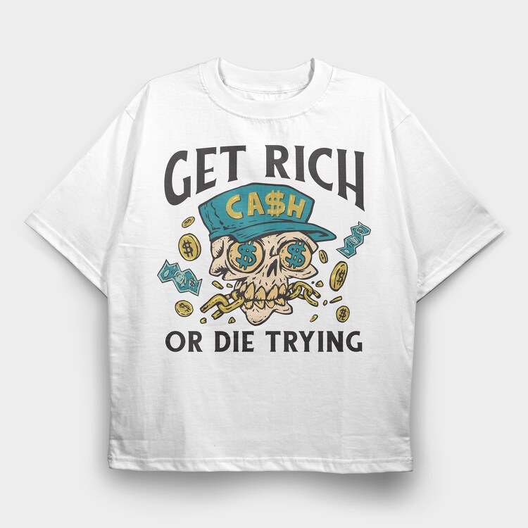 Skull Rich, Tricou Oversize Barbati (Unisex)