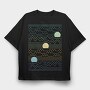 Lineart Sunset Landscape, Tricou Oversize Barbati (Unisex)