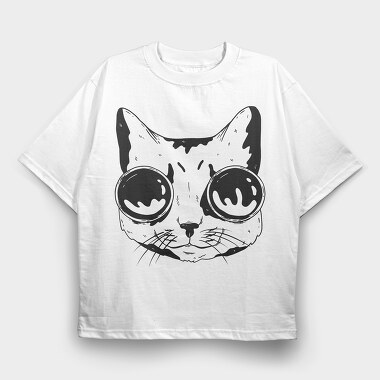 Googles Cat, Tricou Oversize Barbati (Unisex)