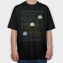 Lineart Sunset Landscape, Tricou Oversize Barbati (Unisex)