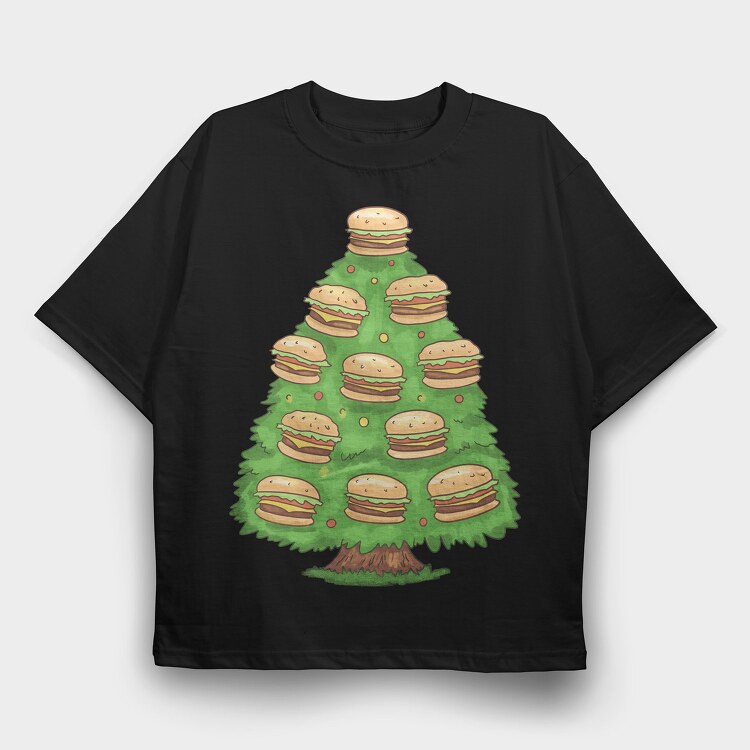 Burger Tree, Tricou Oversize Barbati (Unisex)