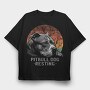 Pitbull Dog Resting, Tricou Oversize Barbati (Unisex)