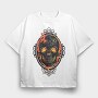 Gothic Skull on Fire, Tricou Oversize Barbati (Unisex)