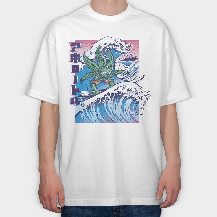 Weed Leaf Surf, Tricou Oversize Barbati (Unisex)