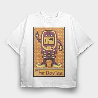 Pixelart Tarot Card the Device, Tricou Oversize Barbati (Unisex)