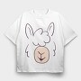 Llama Face, Tricou Oversize Barbati (Unisex)